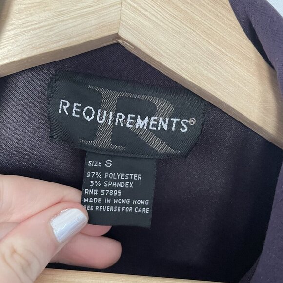 Requirements purple velvet texture women's size S business casual blazer buttons - Picture 4 of 7